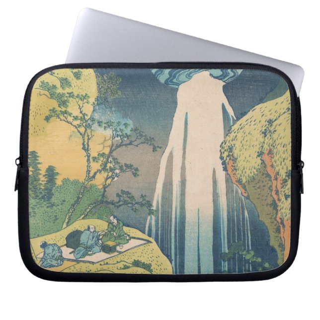 Hokusai Amida Falls Japan Waterfall Laptop Fodral (Framsidan)
