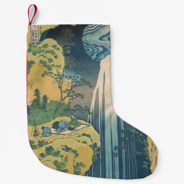 Hokusai Amida Falls Japan Waterfall Liten Julstrumpa (Framsidan)