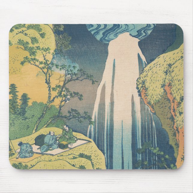 Hokusai Amida Falls Japan Waterfall Musmatta (Framsidan)