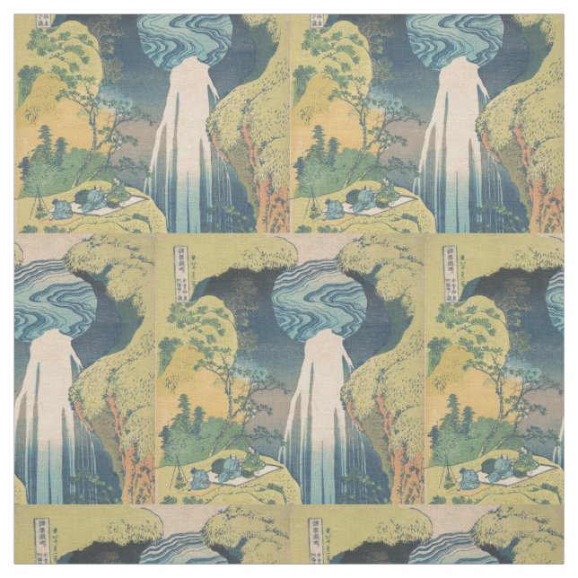 Hokusai Amida Falls Japan Waterfall Tyg (Provkarta)