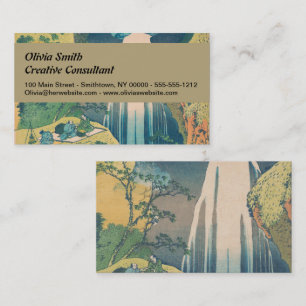 Hokusai Amida Falls Japan Waterfall Visitkort