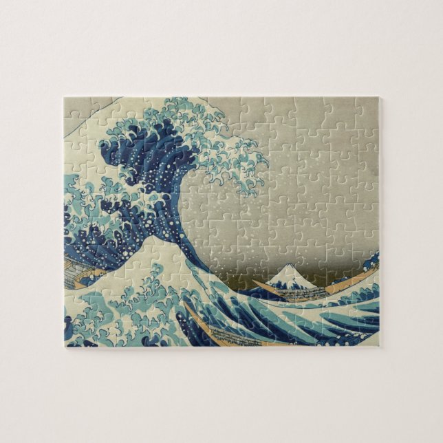 Hokusai är den Underbara vågen av Kanagawa Pussel (Horisontell)