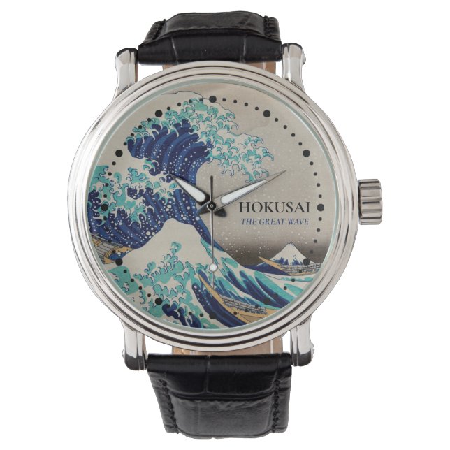 Hokusai är Underbara Wave Watch Armbandsur (Framsida)
