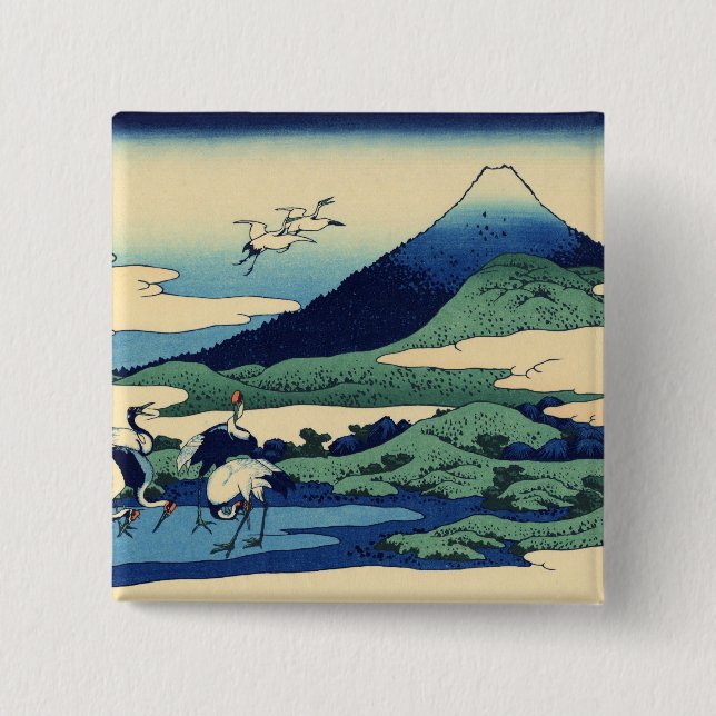Hokusai Art målningsberg Knapp (Framsida)