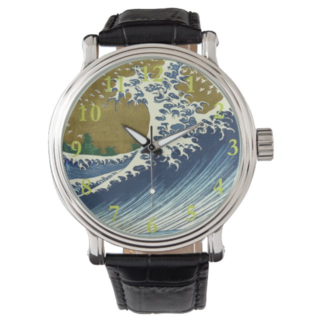 Hokusai Big Wave Japan Art Armbandsur (Framsida)