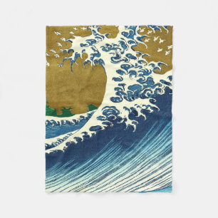 Hokusai Big Wave Japan Art Fleecefilt