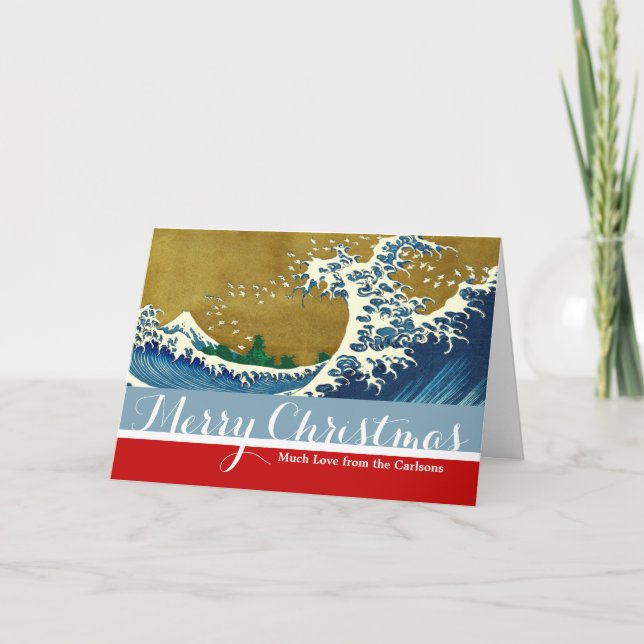 Hokusai Big Wave Japan Art Helgkort (Framsida)