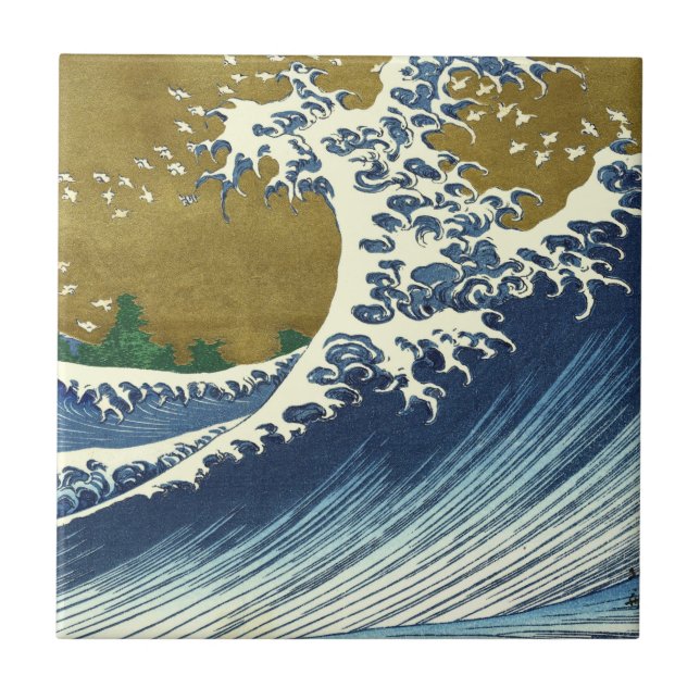 Hokusai Big Wave Japan Art Kakelplatta (Framsidan)