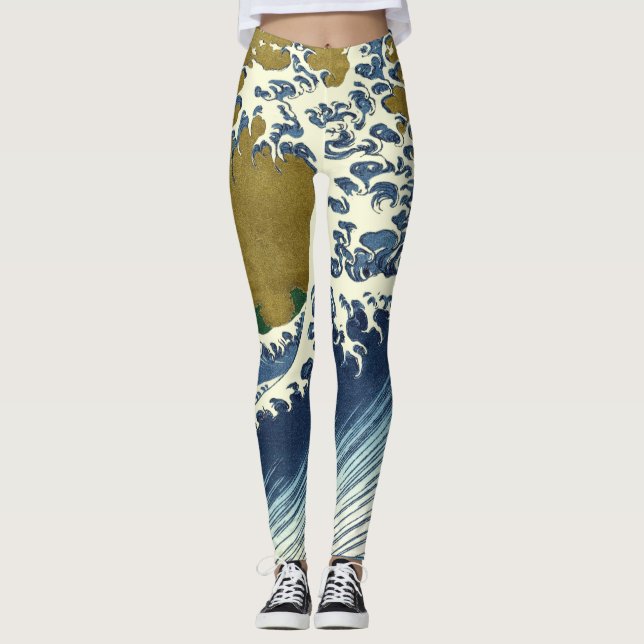 Hokusai Big Wave Japan Art Leggings (Framsida)