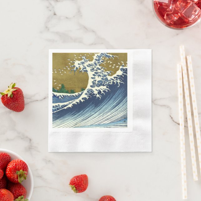 Hokusai Big Wave Japan Art Pappersservett (Insitu)