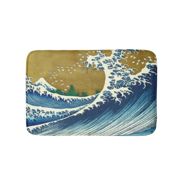 Hokusai Big Wave Japan-Vintagen Ocean Badrumsmatta (Framsidan)