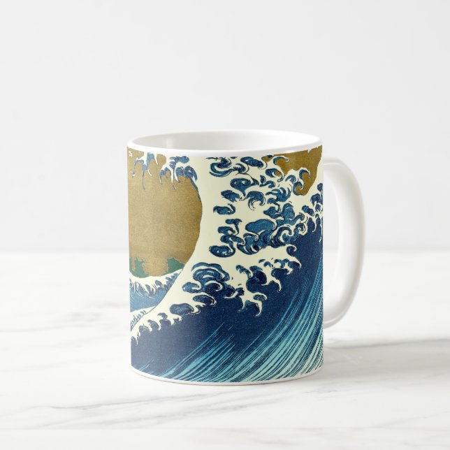 Hokusai Big Wave Japan-Vintagen Ocean Kaffemugg (Framsida höger)
