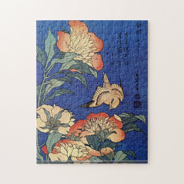 Hokusai - blommor pussel (Vertikal)