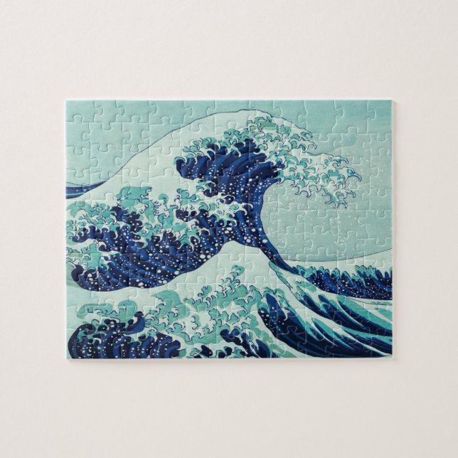 Hokusai Blue Vågar Pussel (Horisontell)