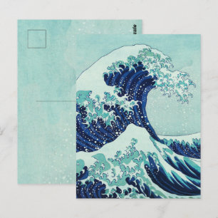 Hokusai Blue Vågar Vykort