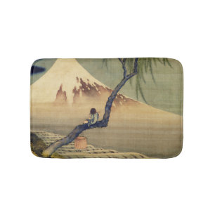 Hokusai Boy View Mount Fuji Japansk Vintage Badrumsmatta