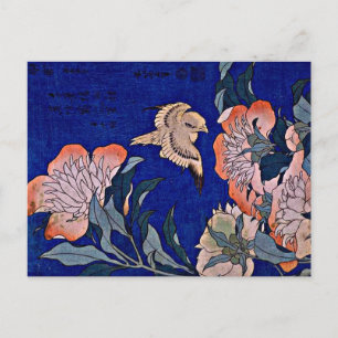 Hokusai: Canary och Peony Vykort
