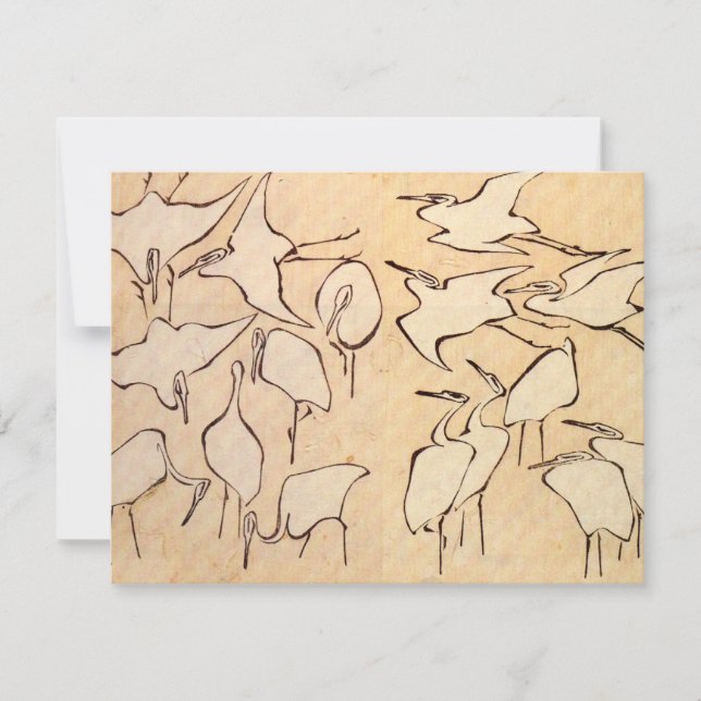 Hokusai Cranes-inbjudningar Inbjudningar (Framsida)