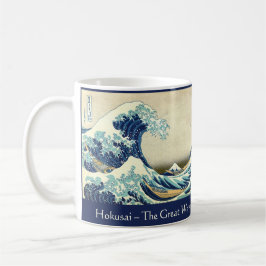Hokusai – Den Stora Vågen – Anpassad Text Kaffemugg