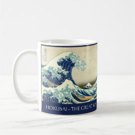 Hokusai – Den Stora Vågen – Anpassad Text Kaffemugg
