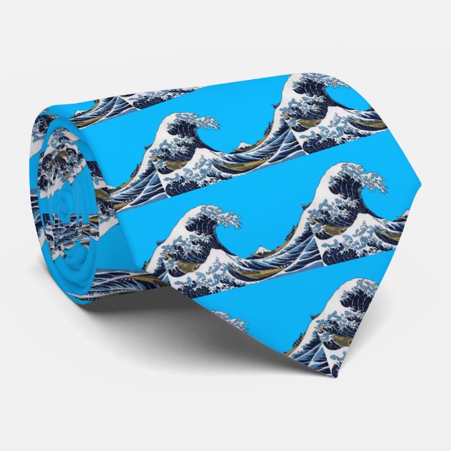 Hokusai, "Den Underbara vågen av Kanagawa" Slips (Rullad)