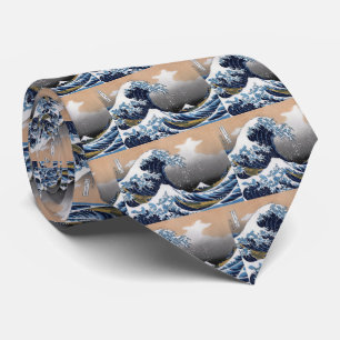 Hokusai , "Den Underbara vågen av Kanagawa" Slips