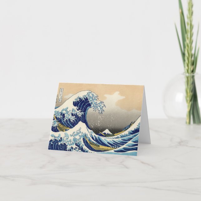Hokusai det Underbara Wave Note-kortet Kort (Framsida)