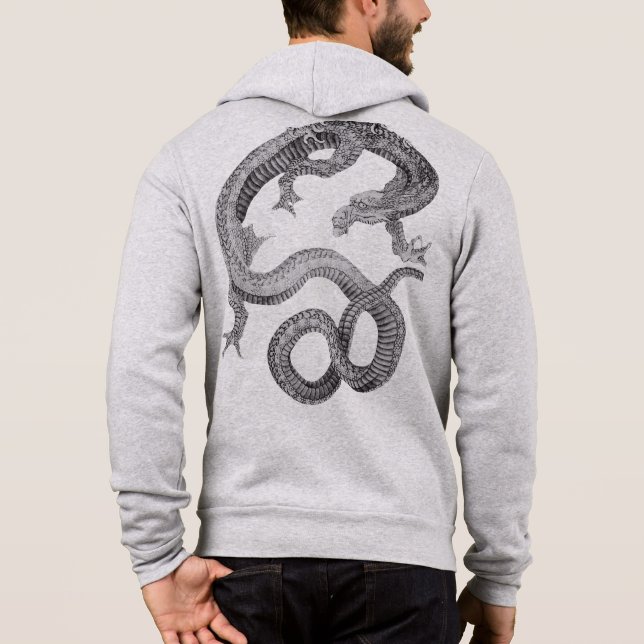 Hokusai Dragon Hoodie – Japanese Art Streetwear T Shirt (Baksida)