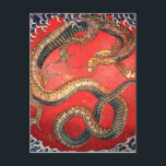 Hokusai Dragon Japansk Vintage Katsushika Hokusai Vykort<br><div class="desc">Hokusai Dragon Japansk Vintage Katsushika Hokusai Postcard"Vintage tavla",  "katsushika Hokusai",  "Dragon",  "Traditional Japansk stil culture",  "Artistic illustration wall print",  "Japan ukiyo e bra art",  "vackra mönster woodblock",  "Asia wood block",  "berömd artist",  "red dragon animal"</div>