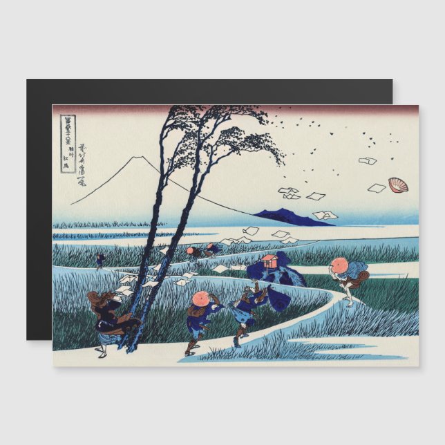 Hokusai - Ejiri i Suruga-provinsen Magnetic Card (Fram/baksida)