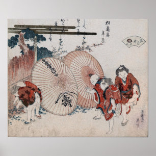 Hokusai - en Snäcka som matchar spel med Genroku Poster