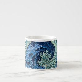 Hokusai Feminina Våg Vintage Ocean Espressomugg