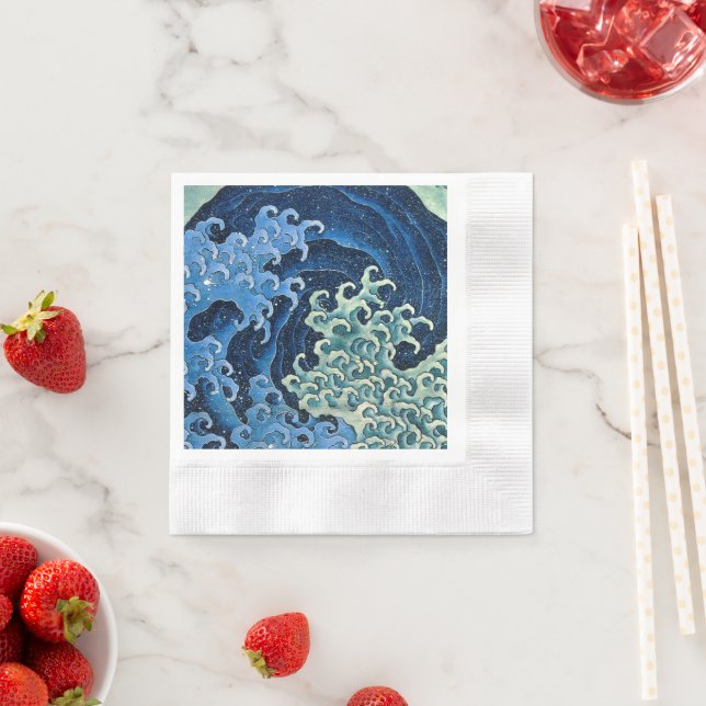 Hokusai Feminina Våg Vintage Ocean  Pappersservett (Insitu)