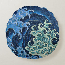 Hokusai Feminina Våg Vintage Ocean Rund Kudde