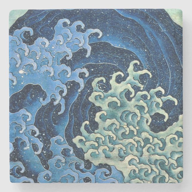 Hokusai Feminina Våg Vintage Ocean  Stenunderlägg (Framsidan)
