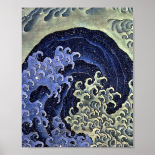 Hokusai Feminine Wave Japanska Poster
