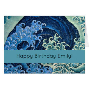 Hokusai Feminine Wave Vintage Ocean Hälsningskort