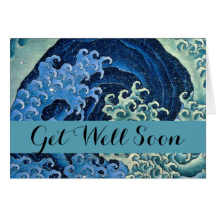 Hokusai Feminine Wave Vintage Ocean Hälsningskort