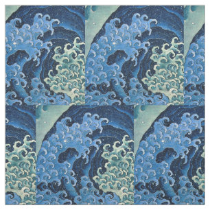 Hokusai Feminine Wave Vintage Ocean Tyg