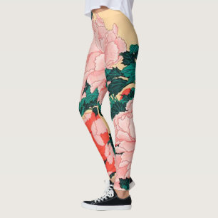Hokusai Flowers och Butterflies Leggings