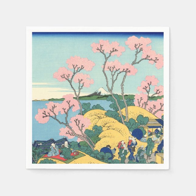 Hokusai Fuji från Gotenyama på Tōkaidō Pappersservett (Framsidan)