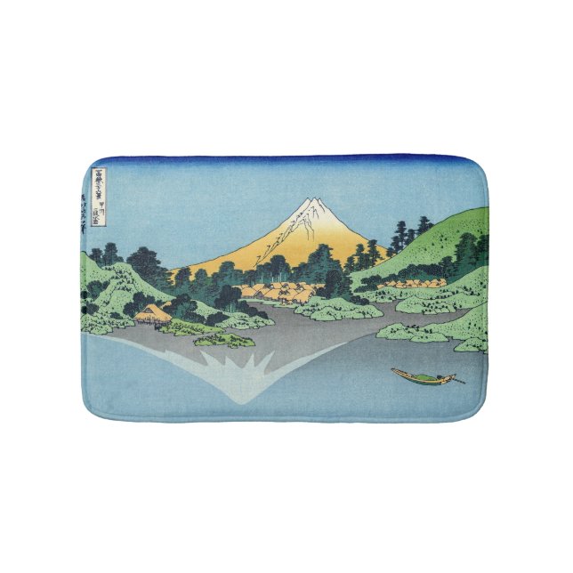 Hokusai - Fuji Reflects-berget i Sjö Kawaguchi Badrumsmatta (Framsidan)