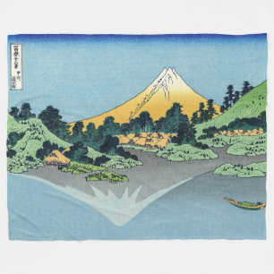 Hokusai - Fuji Reflects-berget i Sjö Kawaguchi Fleecefilt