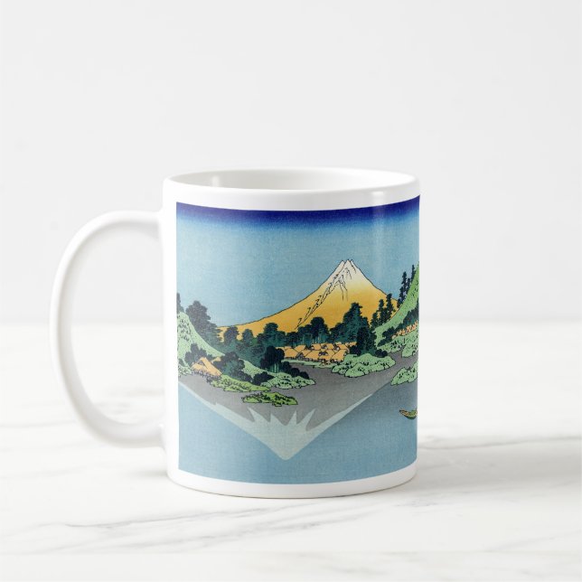 Hokusai - Fuji Reflects-berget i Sjö Kawaguchi Kaffemugg (Vänster)