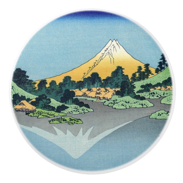 Hokusai - Fuji Reflects-berget i Sjö Kawaguchi Knopp (Framsidan)