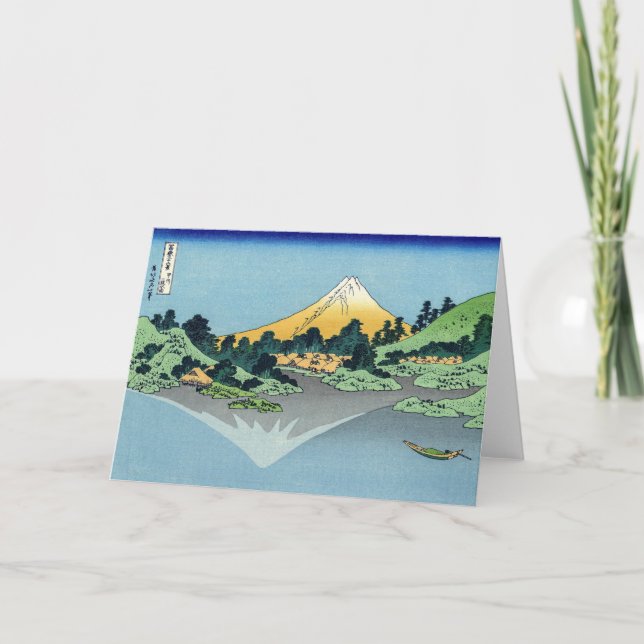 Hokusai - Fuji Reflects-berget i Sjö Kawaguchi Kort (Framsida)