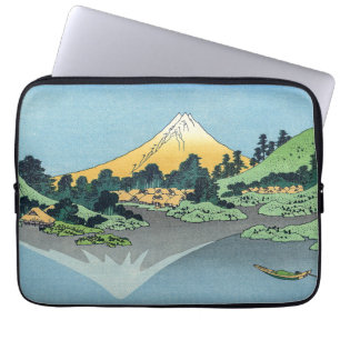 Hokusai - Fuji Reflects-berget i Sjö Kawaguchi Laptop Fodral