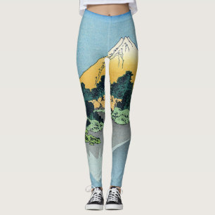 Hokusai - Fuji Reflects-berget i Sjö Kawaguchi Leggings