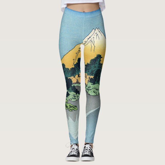 Hokusai - Fuji Reflects-berget i Sjö Kawaguchi Leggings (Framsida)