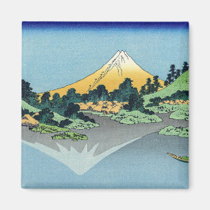 Hokusai - Fuji Reflects-berget i Sjö Kawaguchi Magnet